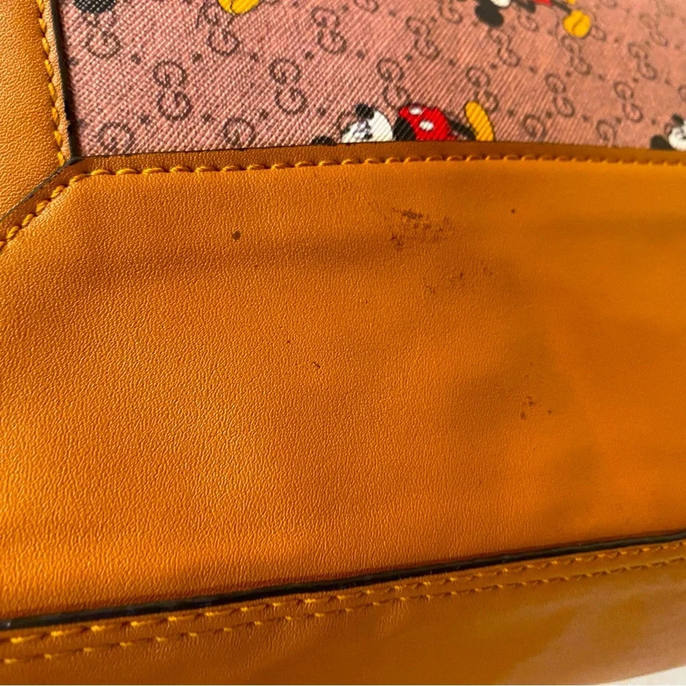 PURSE: Beige & Tan Large Tote w/Characters, EUC